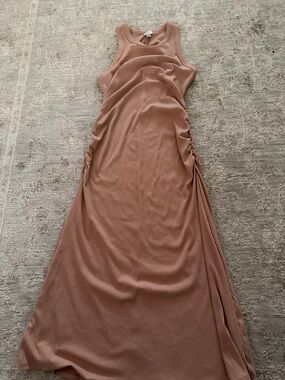 a new day Ribbed Tank Midi Dress in Dusty Mauve